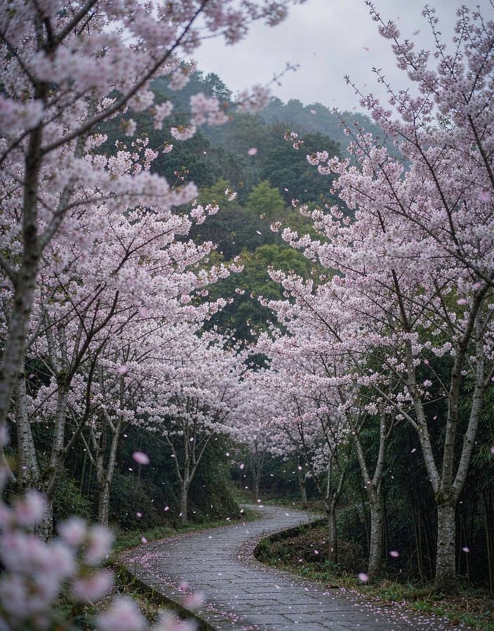 绍兴上虞覆卮山环线:冰川石浪与樱花梯田相间的山脊徒步路线